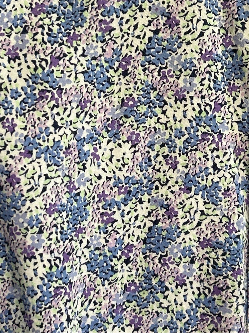 Chaps Blouse Shirt Top Floral No Iron Button Bloomcore Mature Blue Fairycore S/P - Picture 5 of 9